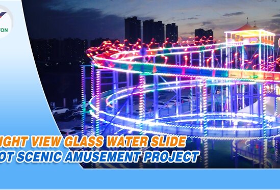Night Glass Water Slide for Tourist Resorts